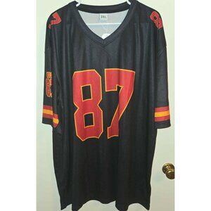 Custom Travis Kelce #87 Kansas City Black Football Jersey – Size 3XL